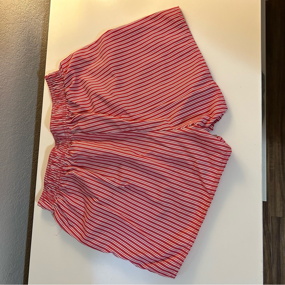 Red Striped Boxer Style Shorts - Picture 2 of 2